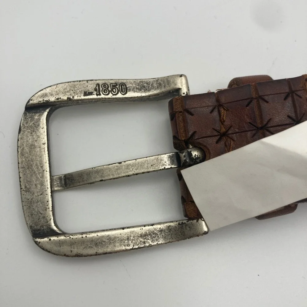 Johnston &‎ Murphy Men's Leather Belt 40 Brown Casual Classic Made in Italy